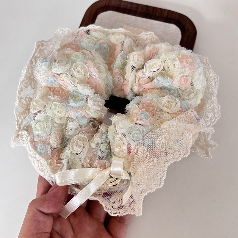 Horquilla de malla con forma de flor fantasma, tocado, pinza para sujetar el cabello con encaje de perlas, lazo para la cabeza, espiral para la parte posterior de la cabeza, cuerda para el cabello_voghion.com
