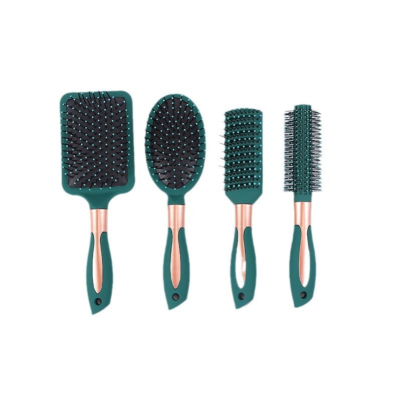 Massage comb dark green elastic paint air bag comb lady hair negative ion curly hair comb printed logo air cushion comb