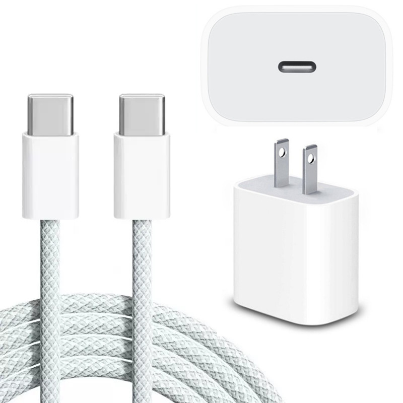 Suitable for iPhone15ProMax fast charge braided data cable double Type-c line Apple 35W charging head PD