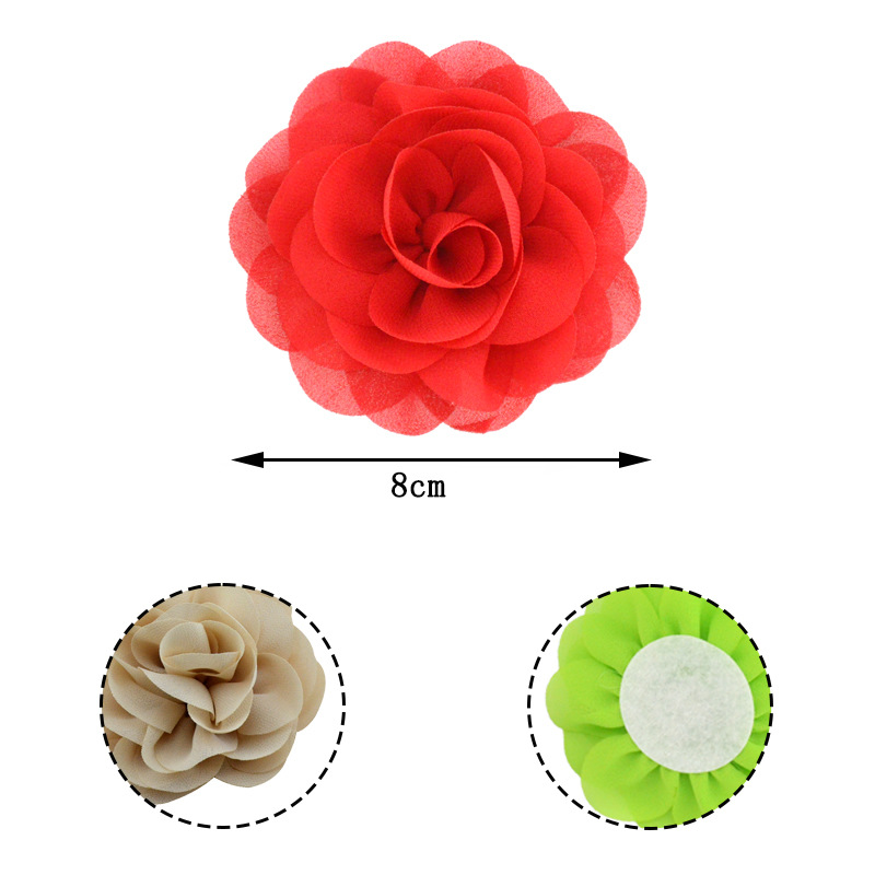 Foreign trade handmade fabric flower selling 8cm chiffon peony flower diy shoes flower hat flower headdress accessories 28 colors