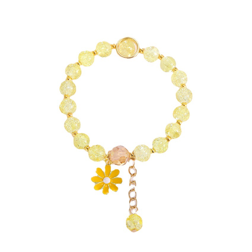 Flower Bracelet Ins Handmade Design Popcorn Crystal Bracelet Korean Girl's Personality Best Friend Couple's Bracelet Daisy