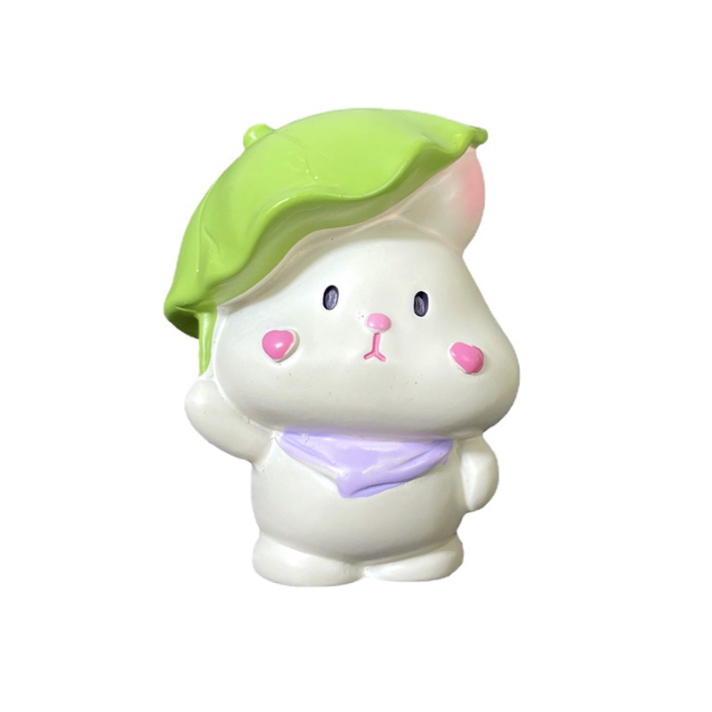 Cute rabbit car ornaments creative car home desktop cake decorations car center console accessories