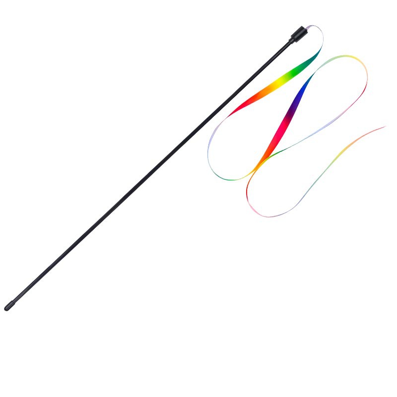 Double-sided rainbow ribbon funny cat stick  rainbow ribbon cat toy funny cat funny dog Net red funny cat stick toy