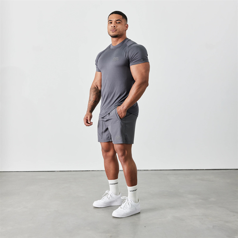 VANQUISH Summer New Men's Shorts Gym Running Sports Fitness Quick-drying Breathable Stretch Quad Pants