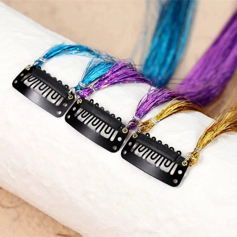 Cross-border must choose Europe and the United States tinsel hair colorful hair gold wire self-produced spot stable PET laser wire