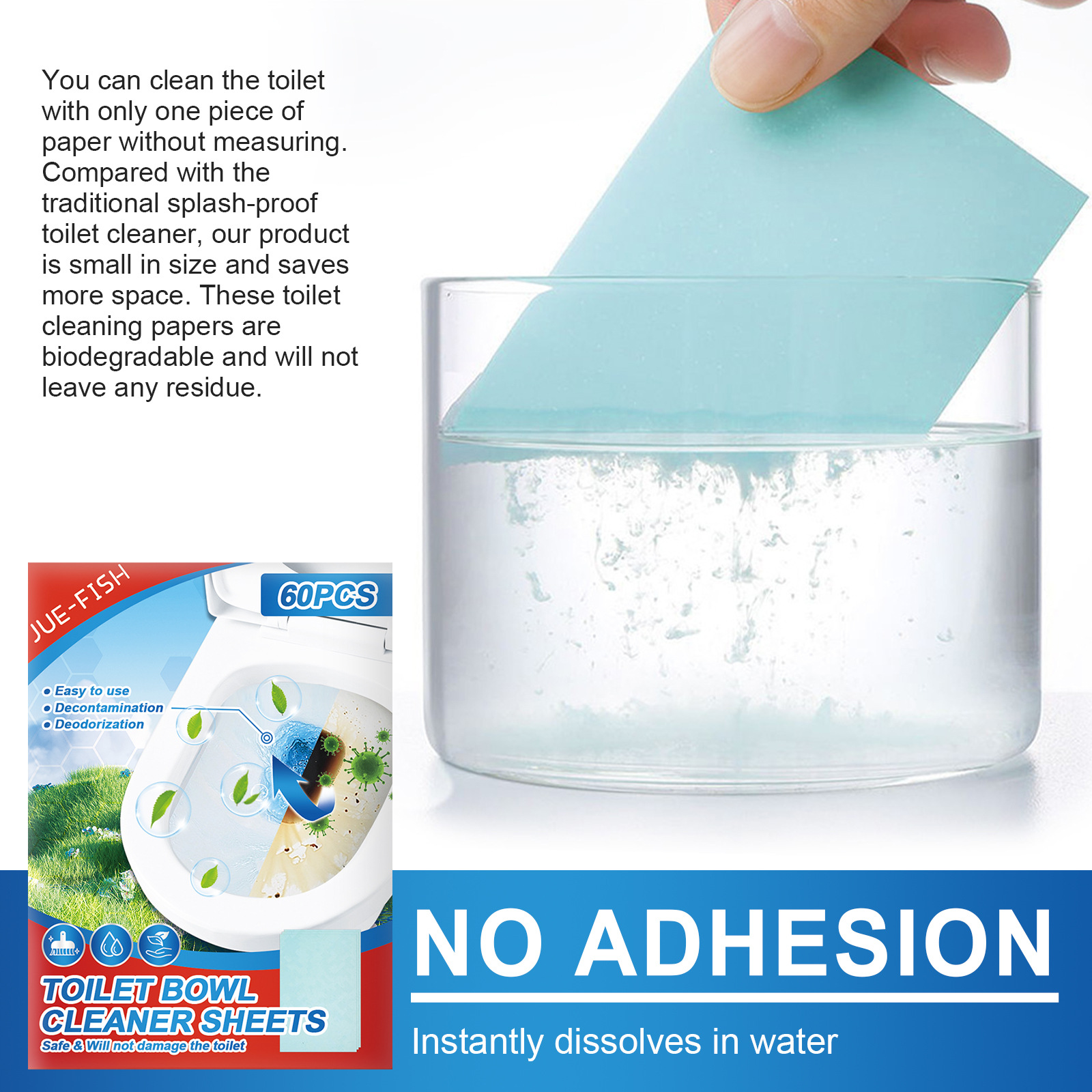 Jue-Fish Toilet Cleaning Pieces Toilet Toilet Toilet Deodorant Descaling Urine Stain Odor Removal Toilet Sewer Cleaning