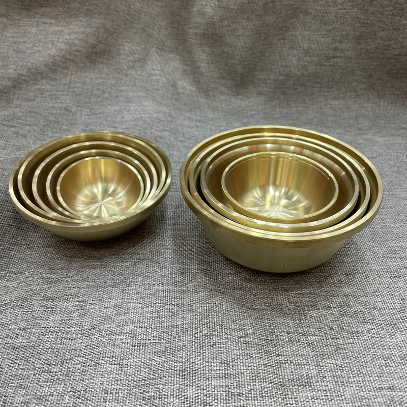 Brass thickened copper bowl tableware decoration suit size bowl copper household home decoration Buddha worship supplies worship jewelry