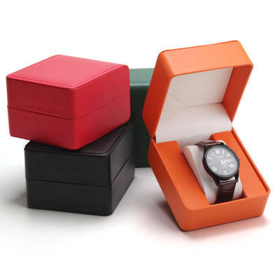 PU leather frosted rounded watch box display square box advanced watch packaging box gift storage box spot wholesale