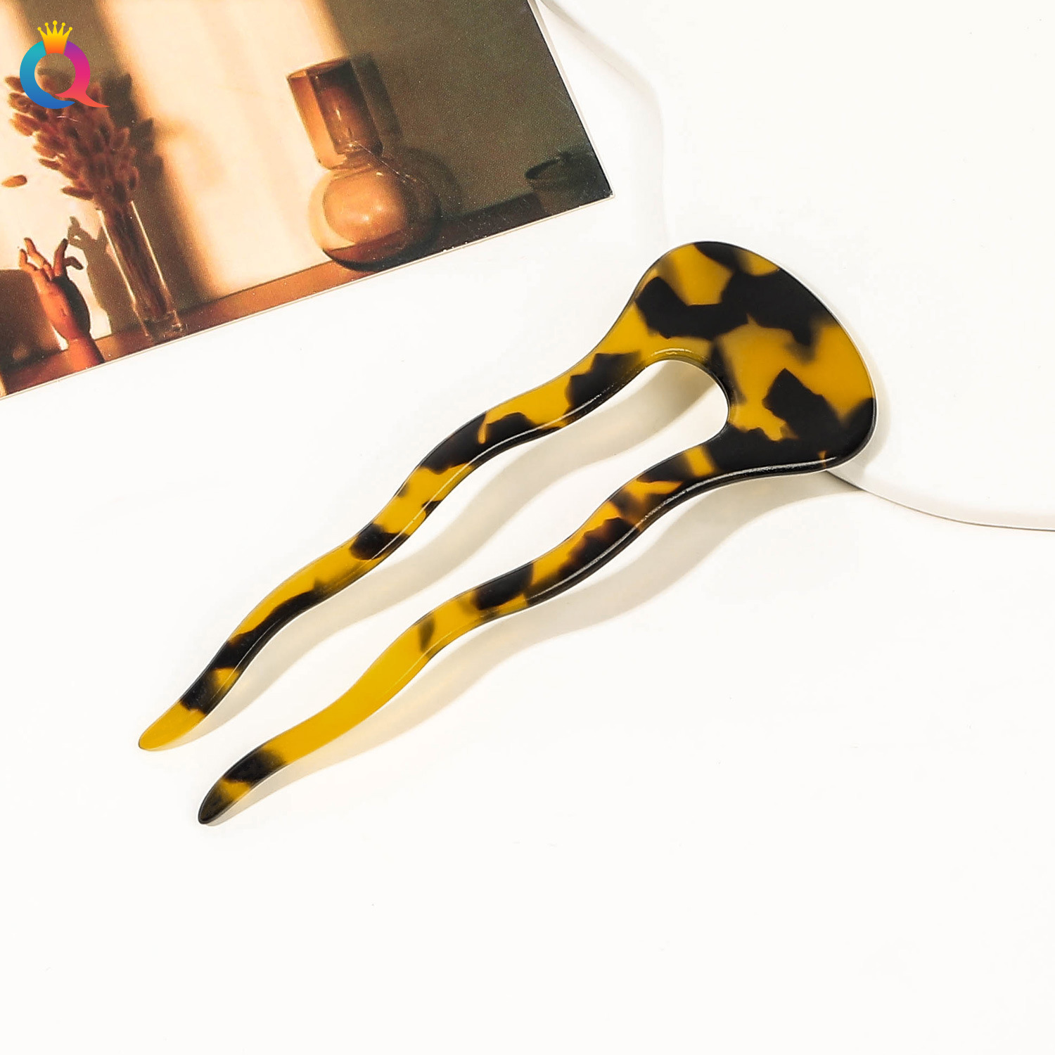 Qiyue forcina per capelli a forma di U con acido acetico transfrontaliero femminile parte posteriore della testa piastra di sensazione di alta qualità artefatto per capelli forcina per capelli antica accessori per capelli all'ingrosso_voghion.com