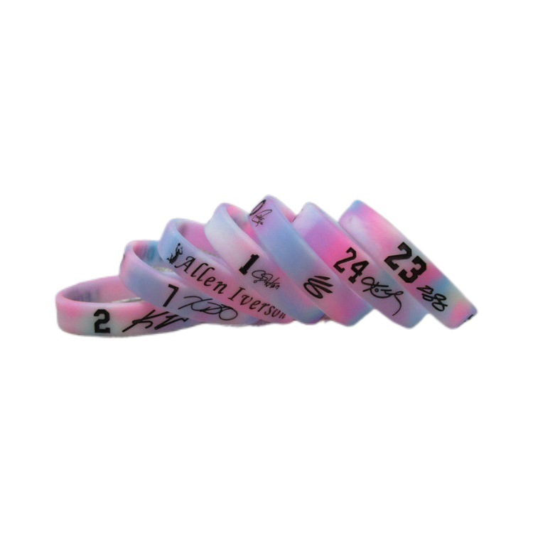 Basketball star Kobe James Owen Kurimoland mixed color luminous sports bracelet silicone wristband