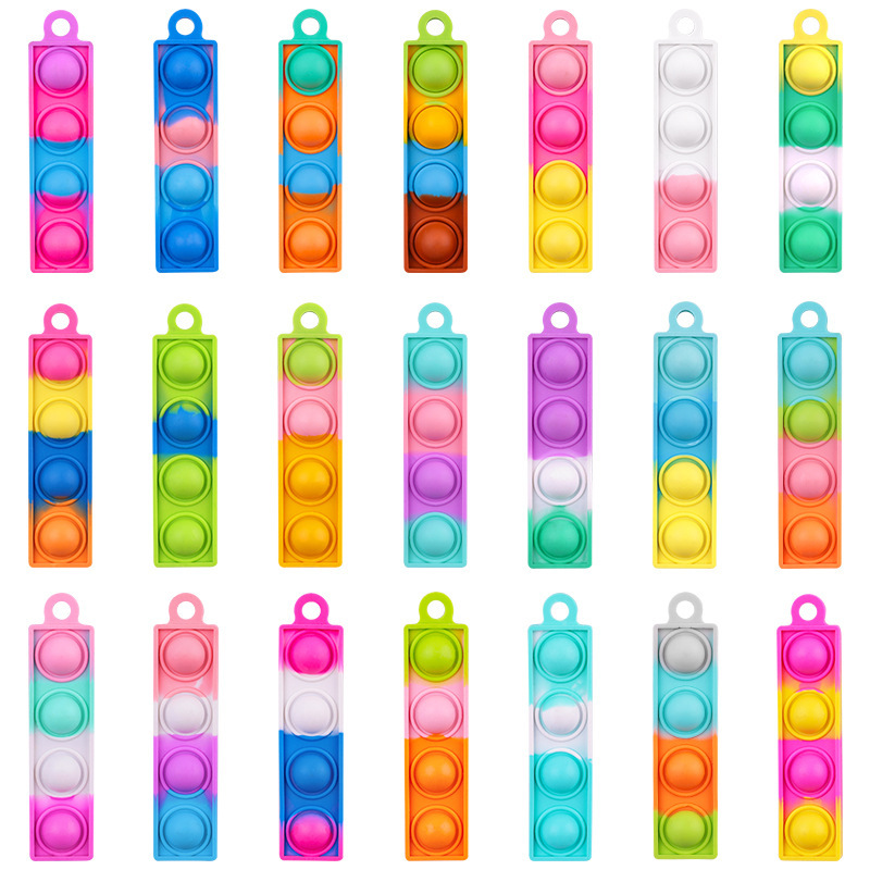 Mouse Killer pioneer keychain rainbow press music decompression keychain small size 3cm silicone keychain backpack pendant