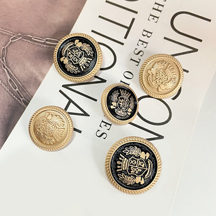 Fashion Metal Crown Button JK British Academy Style Suit Coat Trenchcoat Shirt Button Wheat Ear Badge Decorative Buckle