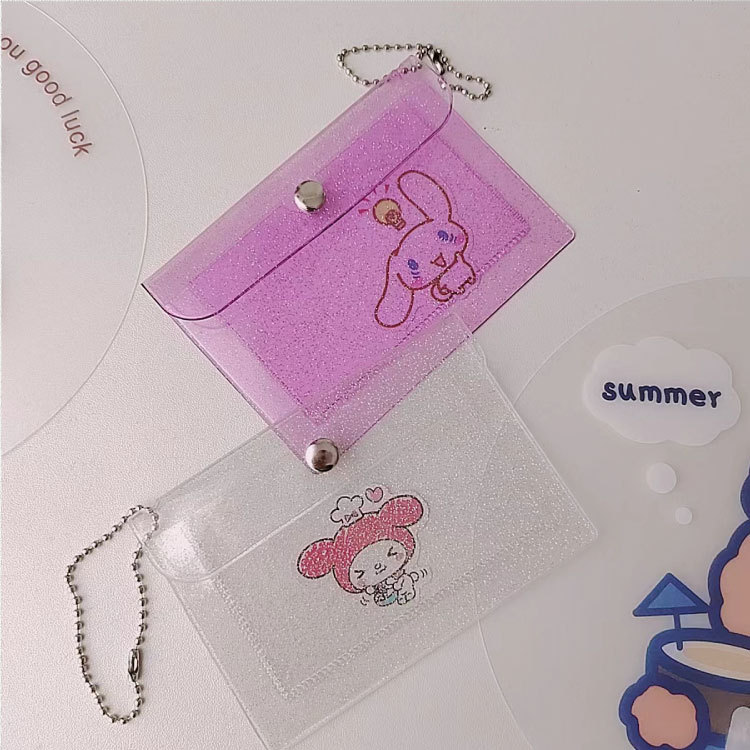 Creative Small Girl Transparent Card Holder ins Student Coin Purse Card Holder Keychain Meal Card Bus Bank Card Holder