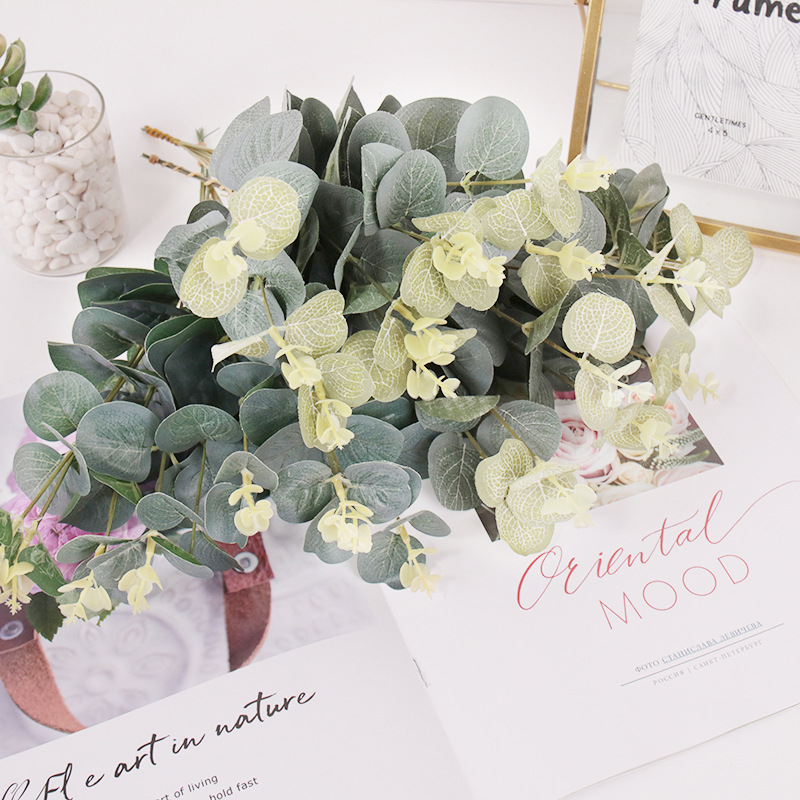 Cross-border Simulation Eucalyptus Leaf Wedding Flower Arrange Material Artificial Money Leaf Home Decoration Shooting Props Grass Discharge