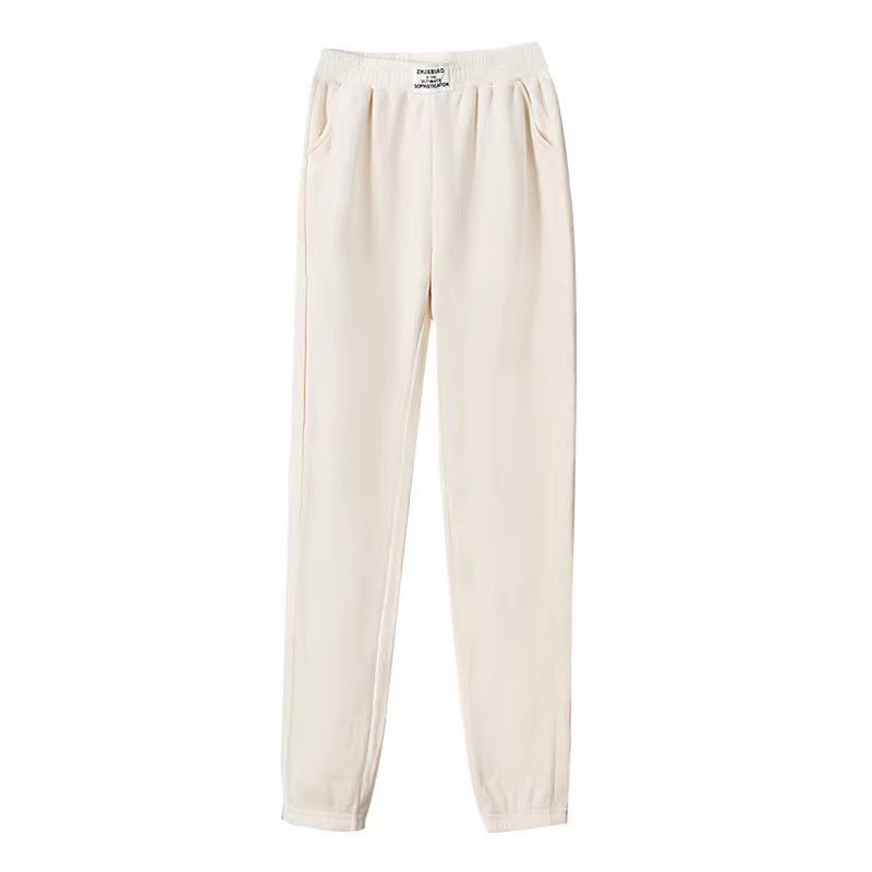 New corduroy women's pants loose slimming warm pants women's autumn and winter fleece-lined thickened casual sports harem pants ankle-tied
