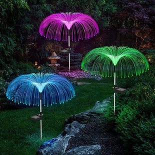 Solar flower lamp simulation jellyfish smoke lamp LED outdoor courtyard decoration lawn lamp garden ground landscape lamp