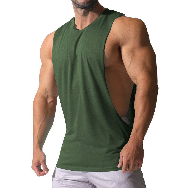 2023 Summer New European Size Men's Sleeveless Vest Foreign Trade Loose Sports Leisure Fashion Solid Color Men's Waistcoat