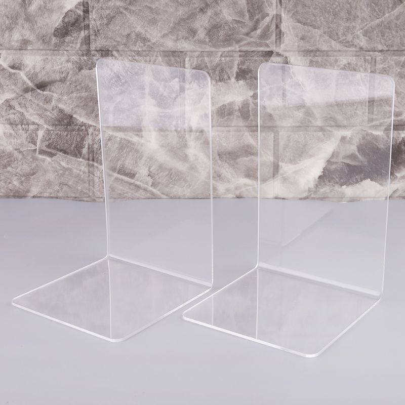 Thickened Transparent Acrylic Bookshelf Book Stand L-shaped Book Stand Book Holder Fixed Desktop Book Storage Artifact