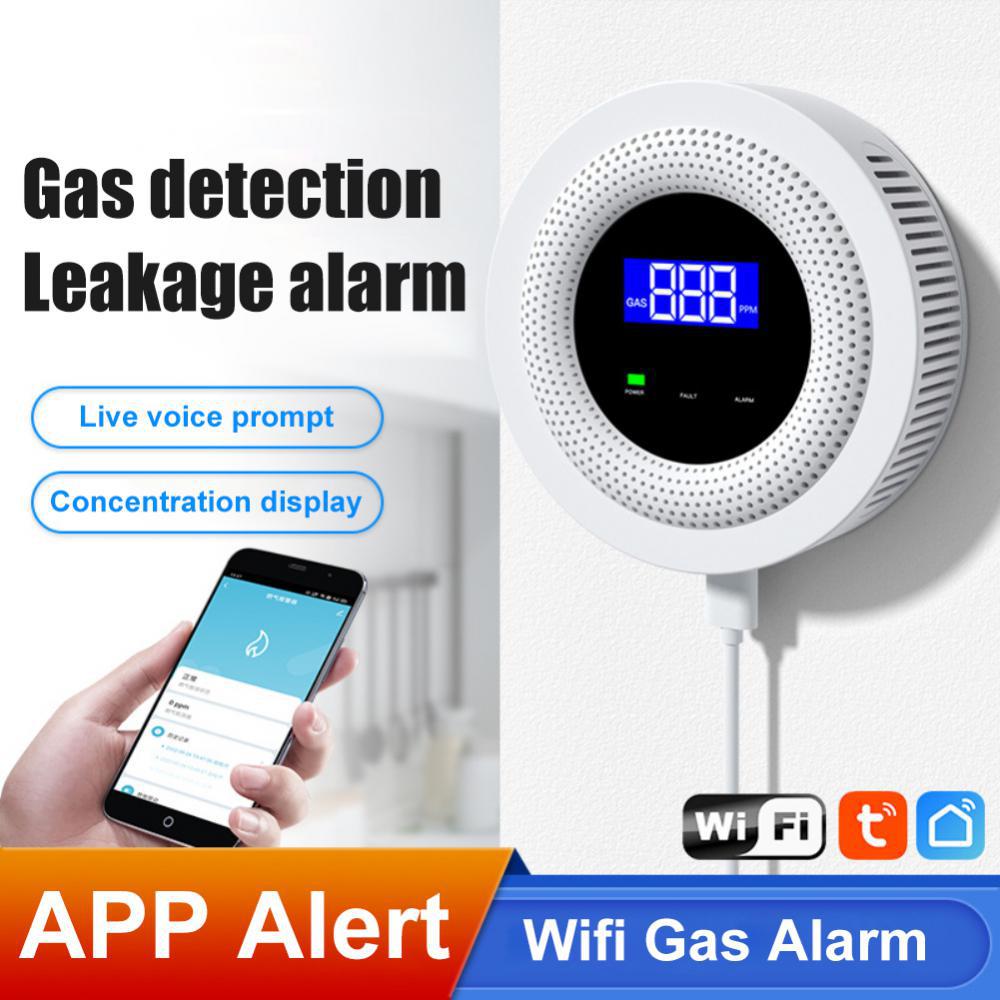 Graffiti WIFI gas detector gas leak sensor smart home kitchen security sound alarm