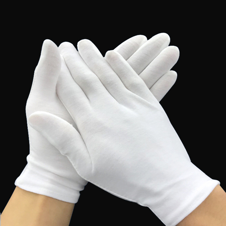 Thickened black cotton wool etiquette gloves black cotton gloves quality control work gloves labor protection gloves