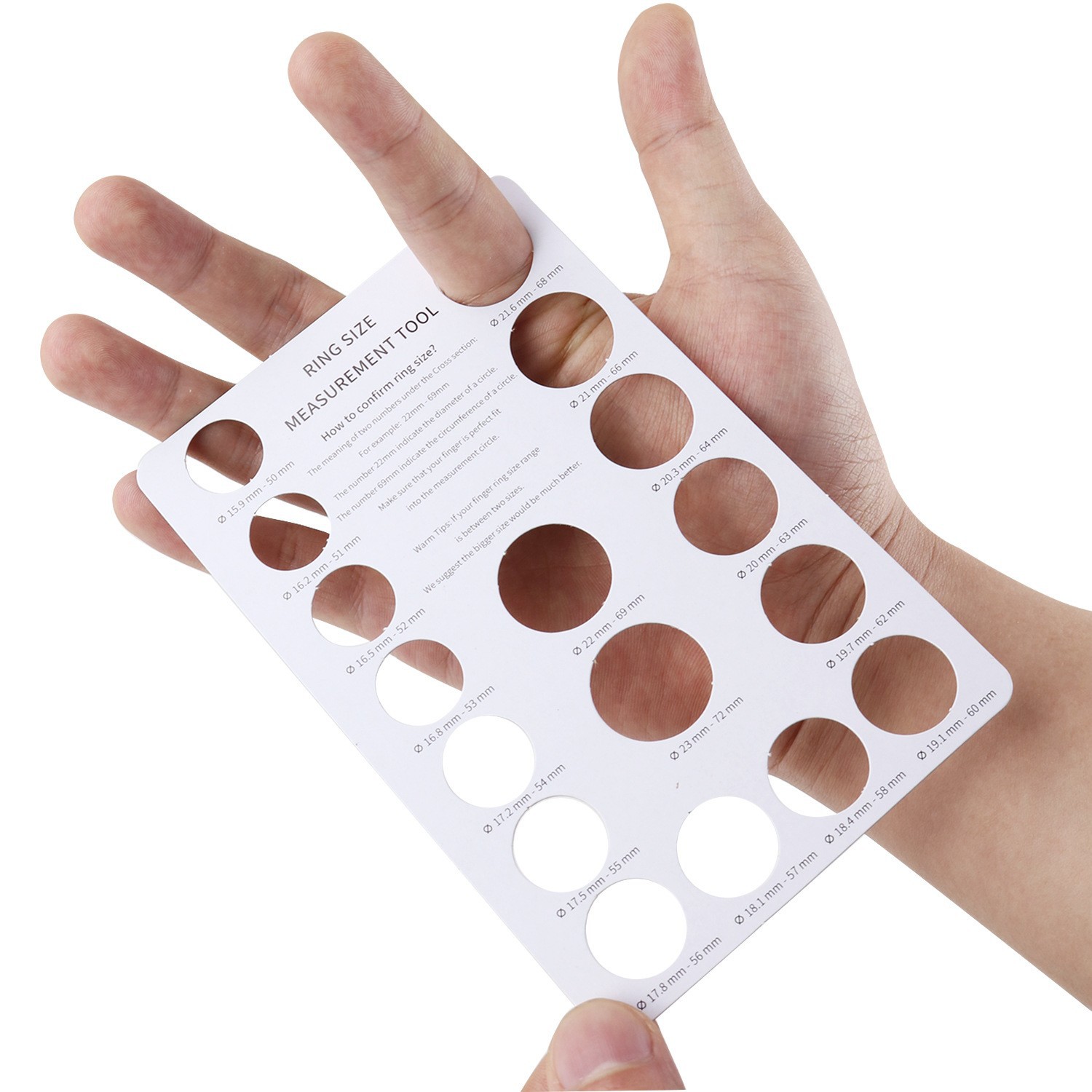 Ring measuring card board finger finger circumference size screening tool European size diameter circumference measuring ring American size ring