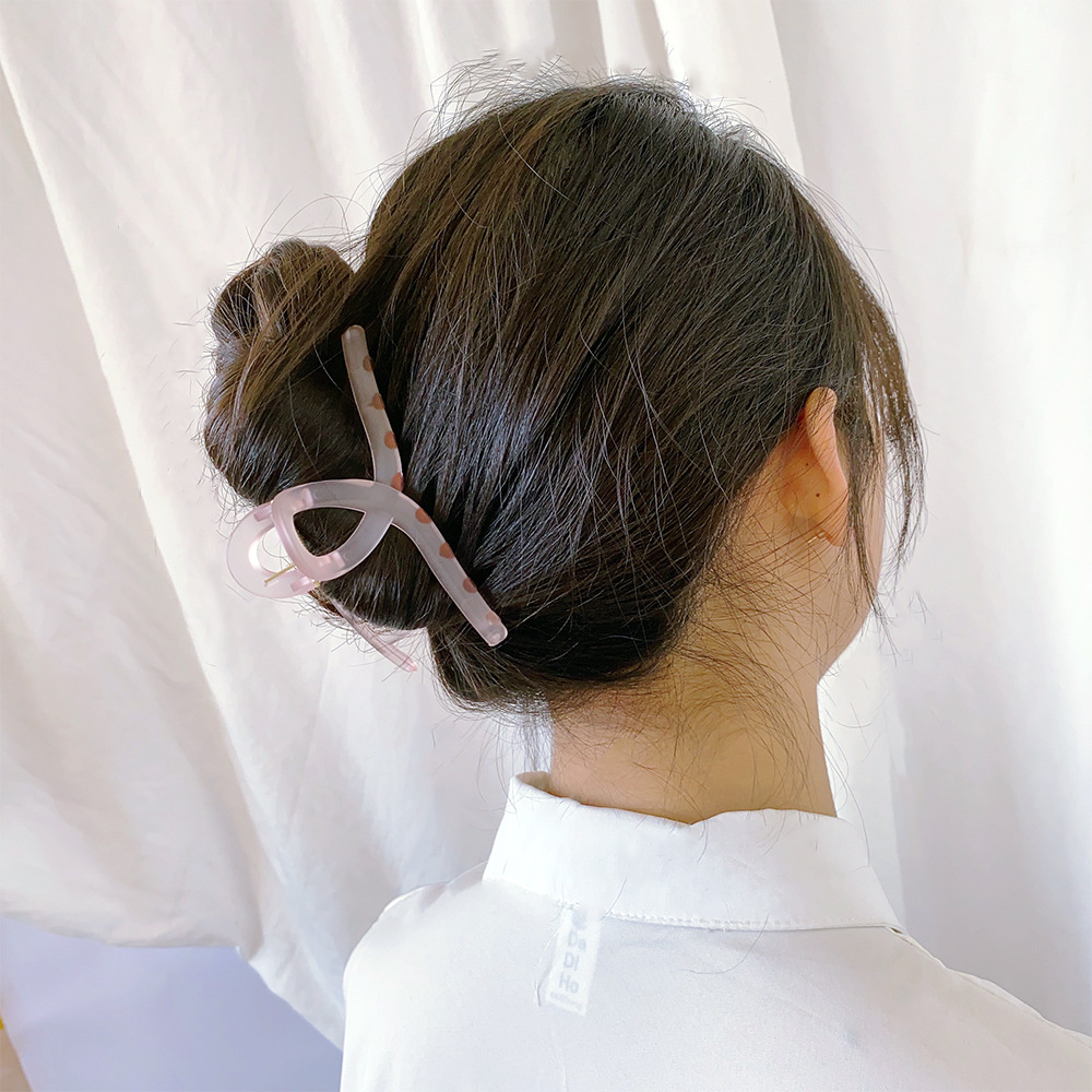 Unisex Frosted shark clip transparent hair grip female back head hairpin large square hair clip hair clip pan head hair clip headdress_voghion.com