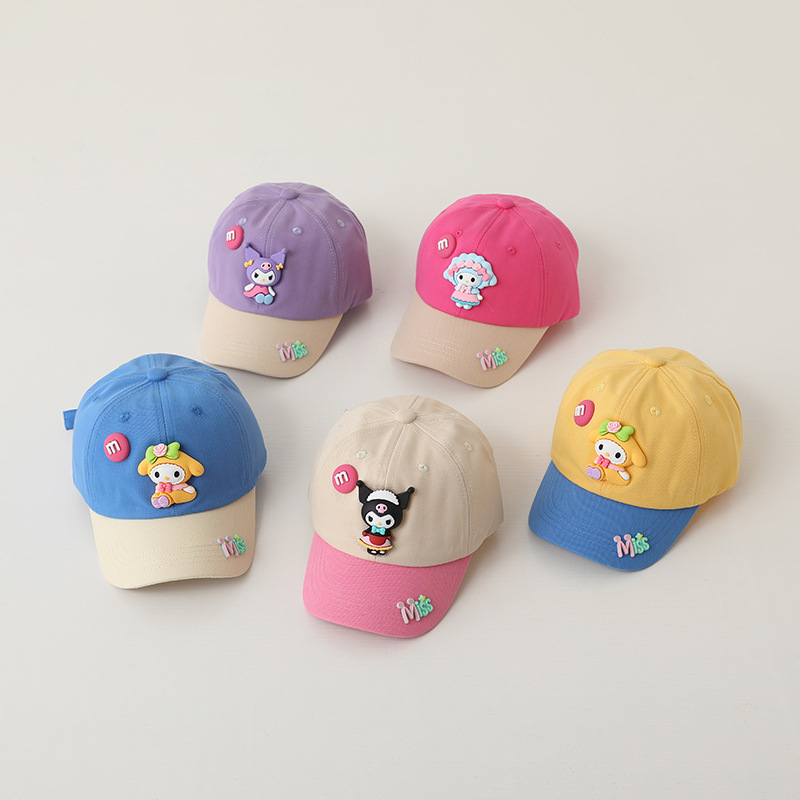 Trendy Korean style children's cartoon peaked cap fashionable little girl sun-proof baseball cap girl boys' hat 2616-14