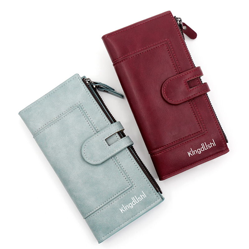 New Korean style women's long wallet zipper buckle PU large capacity multi-card pocket clutch wholesale