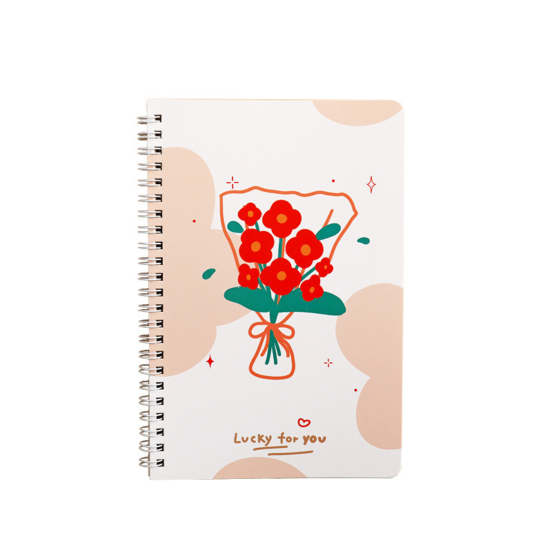 Cute small fresh flower coil book a5 Notebook horizontal line inner page high color value student notepad wholesale