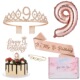 9 Rose Gold Crown Shoulder Strap Gift Box Pin Cake Decoration