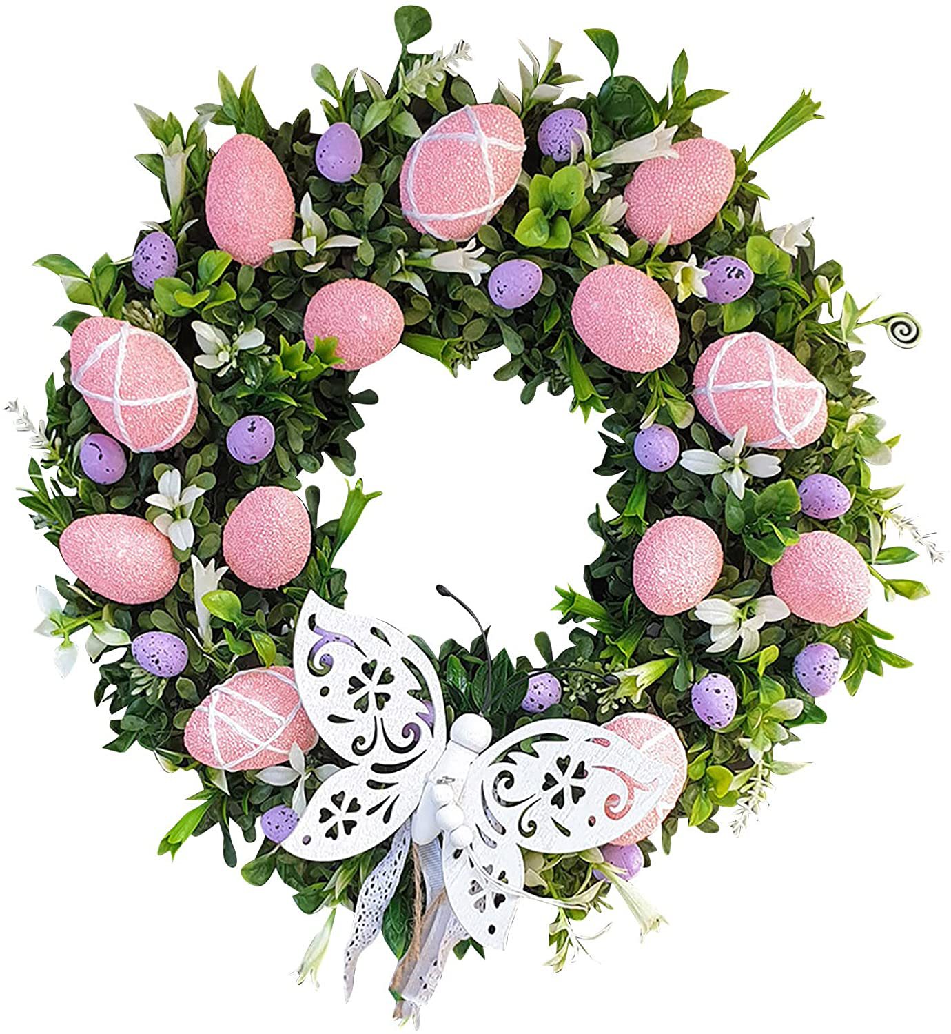 2024 Cross Border New Easter Bunny Wreath Home Decoration Props Easter Gifts Easter Hanging Ornaments