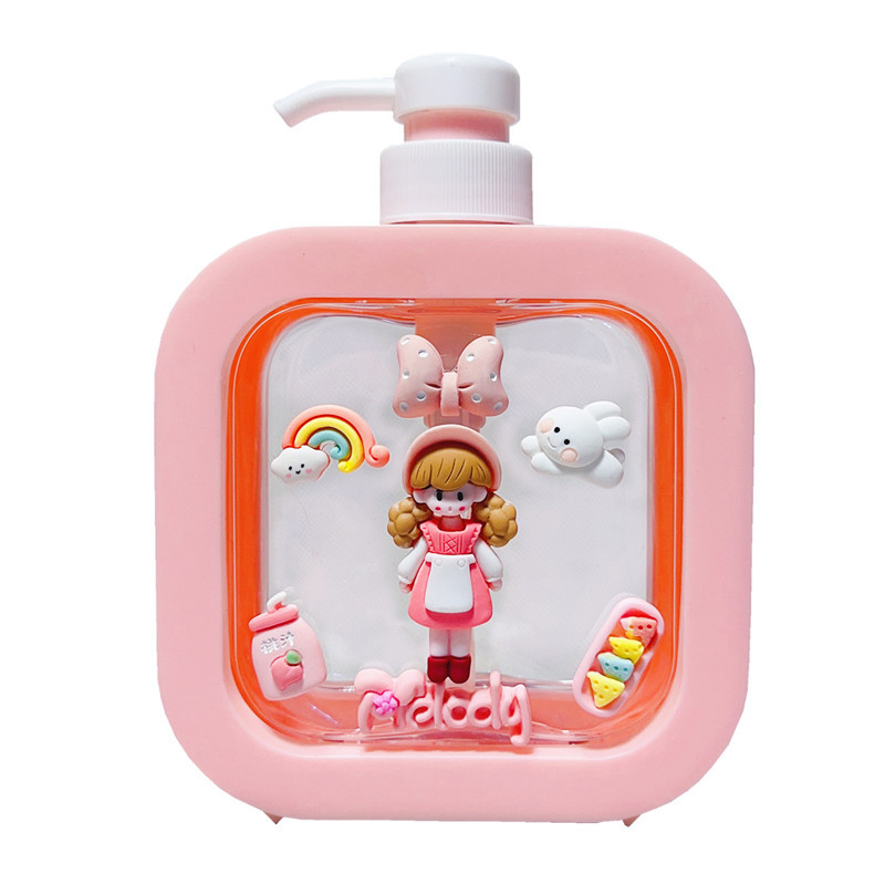 Cartoon shampoo shower gel empty bottle press type large capacity hand sanitizer water cream facial cleanser sub-pack press bottle