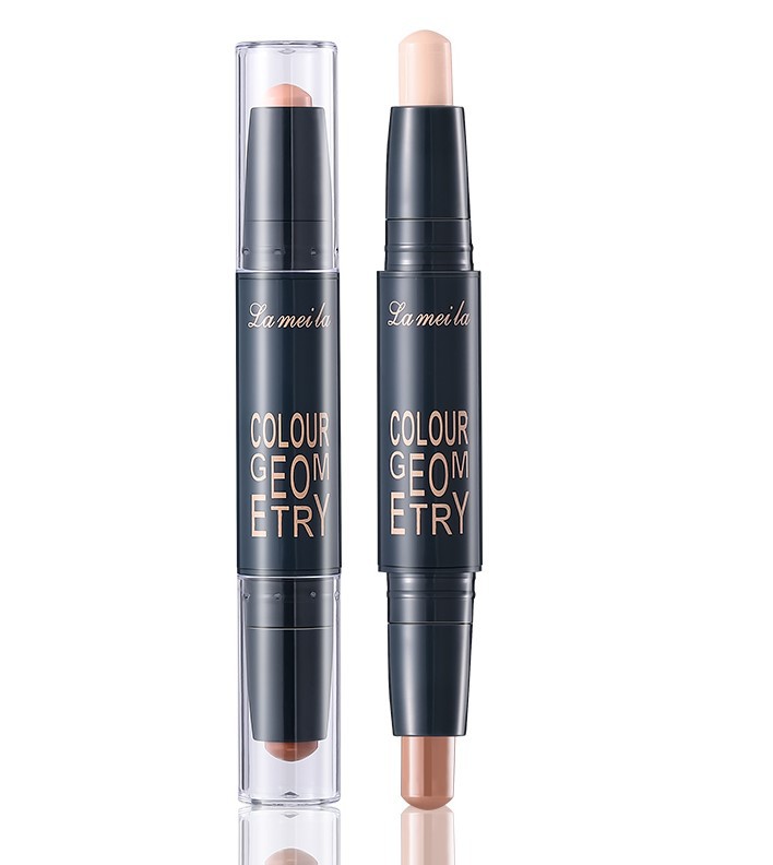 Internet Celebrity Same Style Face Repair Stick Women's Double-Head Dual-Use High-Glow Stick Beginner's Nose Shadow Face Repair Shade Side Shadow Plate for Students