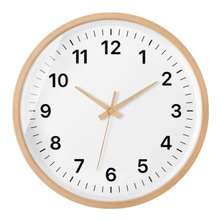 Japanese Style Solid Wood Nordic Style Household Modern Simple Living Room Clock Wall Clock Atmospheric Wall Hanging Mute Japanese