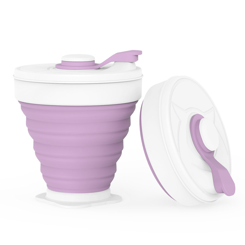 TikTok New Stretchable Coffee Cup Silicone Folding Cup Portable Outdoor Travel Water Cup Home Handy Cup