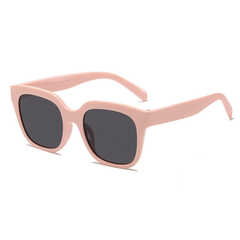 Square tender pink sunglasses for women, high-end ins Internet celebrity sunglasses 2024 new sunglasses, trendy large frame, slimming