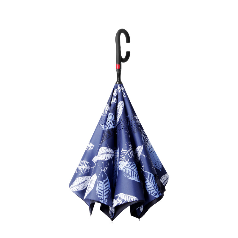 Umbrella Wholesale Automatic Reverse Umbrella Sunny and Rain Dual-purpose Umbrella Double Shade Long Handle Umbrella Business Advertising Umbrella Print logo