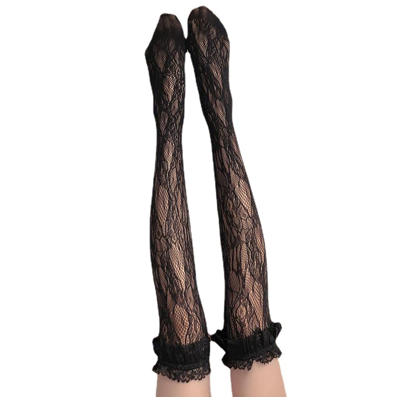 Lolita Lolita stockings white lace socks over-the-knee fishnet stockings mid-calf socks thin girly jk socks