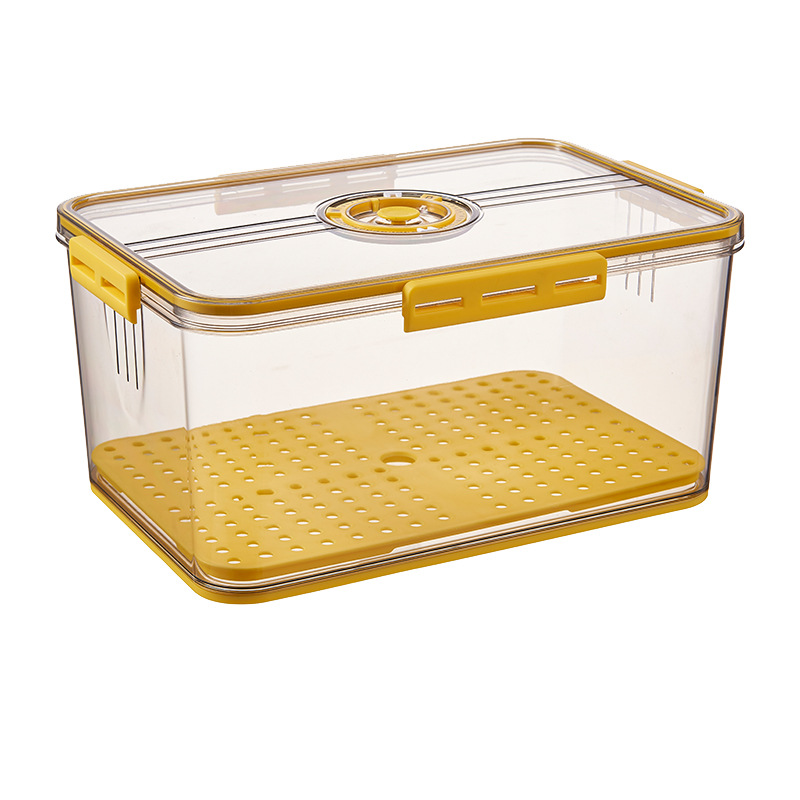 Refrigerator storage box plastic kitchen finishing time frozen food grade PET sealed large capacity transparent fresh-keeping box