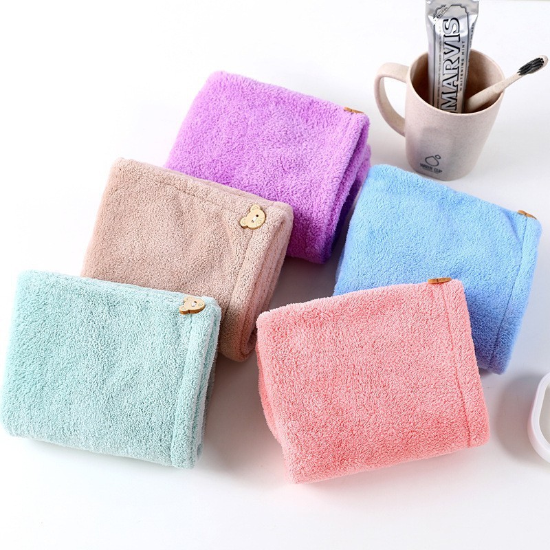 Hair drying cap Women's Super absorbent quick-drying towel shampoo hair wrap scarf long hair thickened cute wholesale shower cap