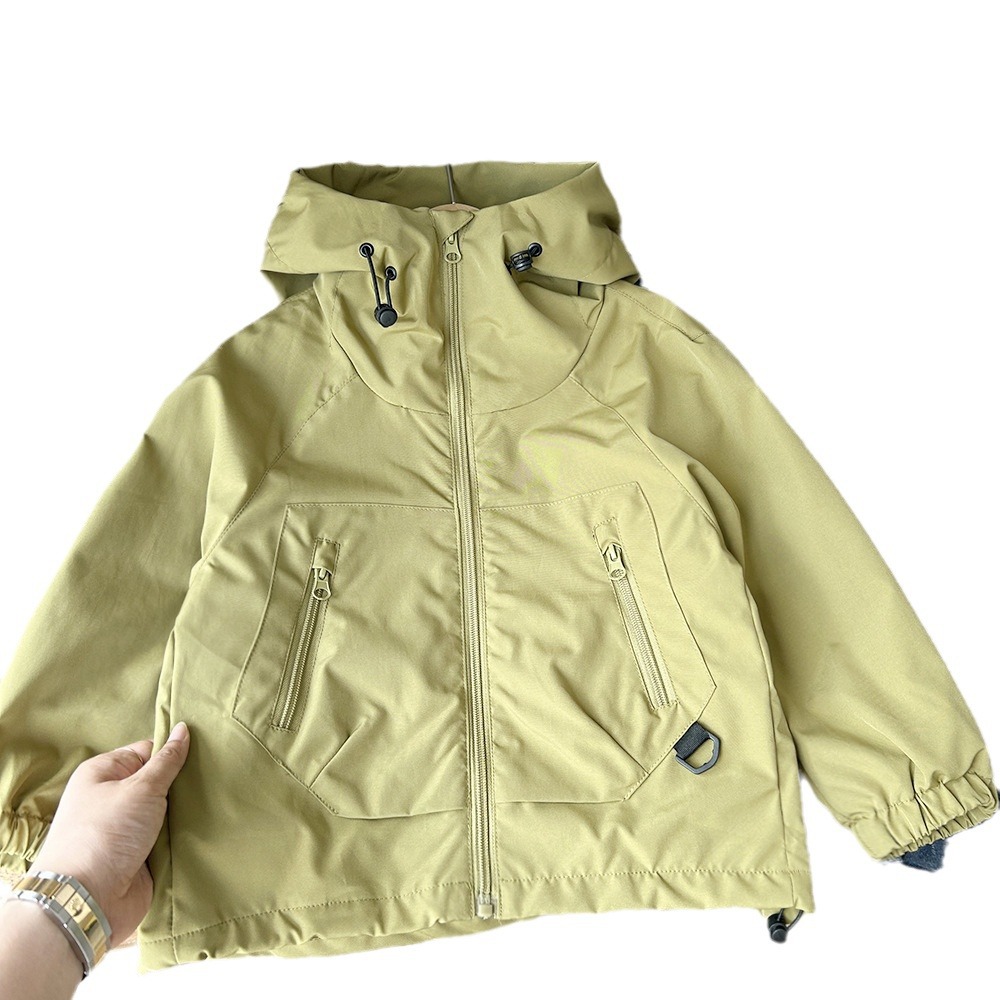 Korean-style hooded children's coat foreign-style children's breathable zipper windbreaker spring and autumn children's clothing boy's charge thin