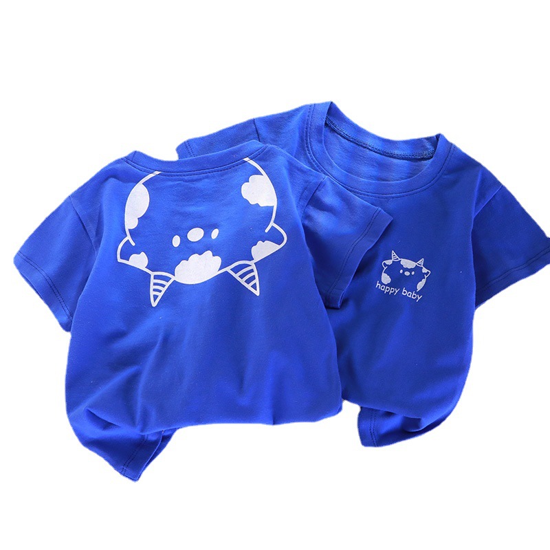 Children's short-sleeved T-shirt summer new casual girls jacket single-piece boys T-shirt cotton children's clothing a generation of hair