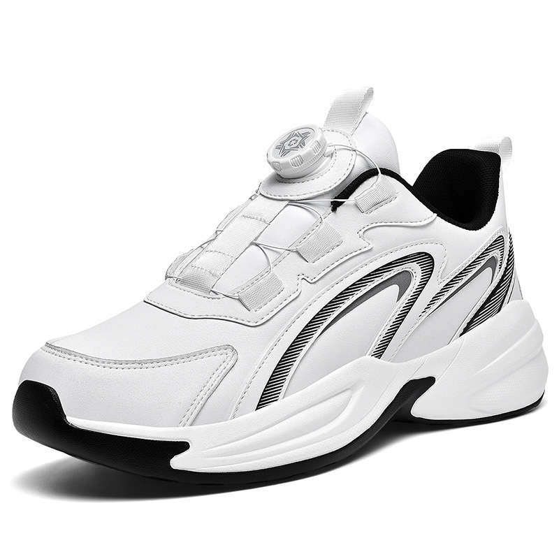 Men's Shoes Autumn and Winter New Swivel Button sneaker Leather Waterproof Running Shoes Women's Shoes Trendy Couple's Torre Shoes