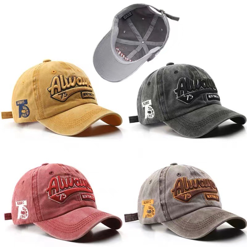 AliExpress washed old letter embroidered peaked cap trendy brand men's outdoor sun protection sun protection baseball cap for children