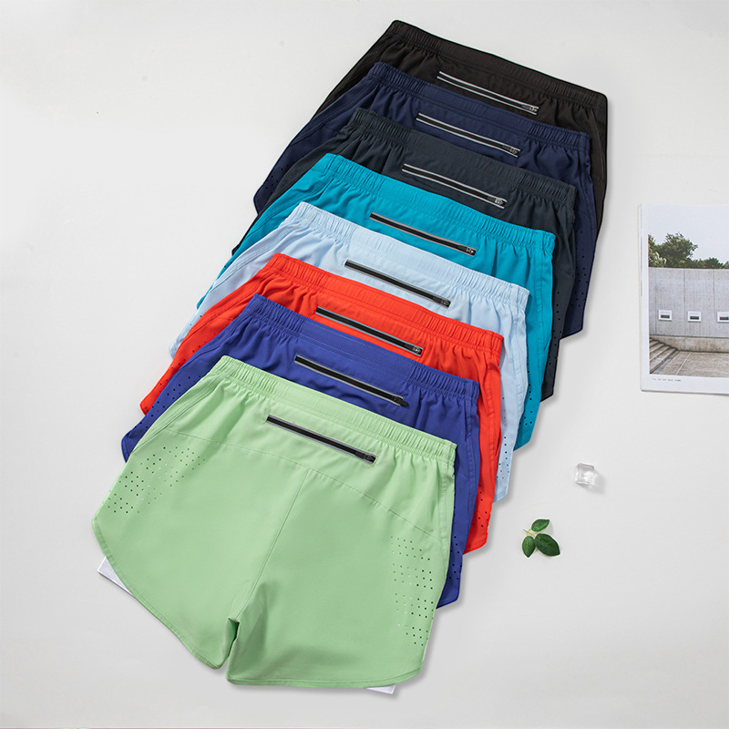Cross-border American Sports Quick-drying Three-point Shorts Men's Large Size Outdoor Running Leisure Beach Swimming Trunks Double-layer Fitness Pants