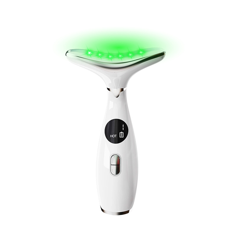 Neck beauty instrument household beauty instrument facial neck lifting massager import instrument color light micro current vibration heating