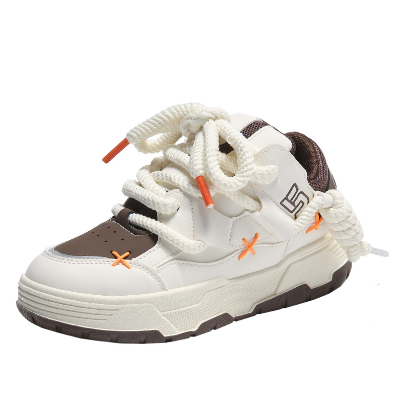 Bread shoes women's 2023 new white shoes spring and autumn women's shoes sneaker height increasing shoes all-match casual platform shoes