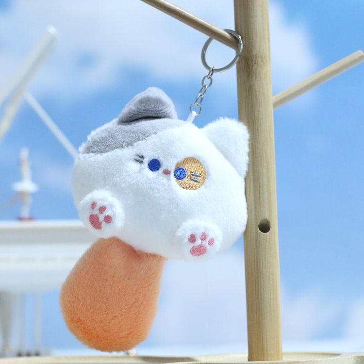 Internet celebrity cute cute squeegee Tuan Meow pendant cartoon plush toy kitten bear Ragdoll keychain