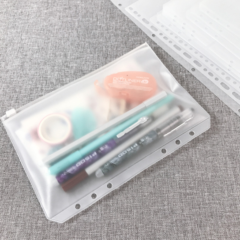 More than A5A6A7B5A4 specifications book 6-hole loose-leaf notebook zipper bag bill Hand Book PVC storage bag