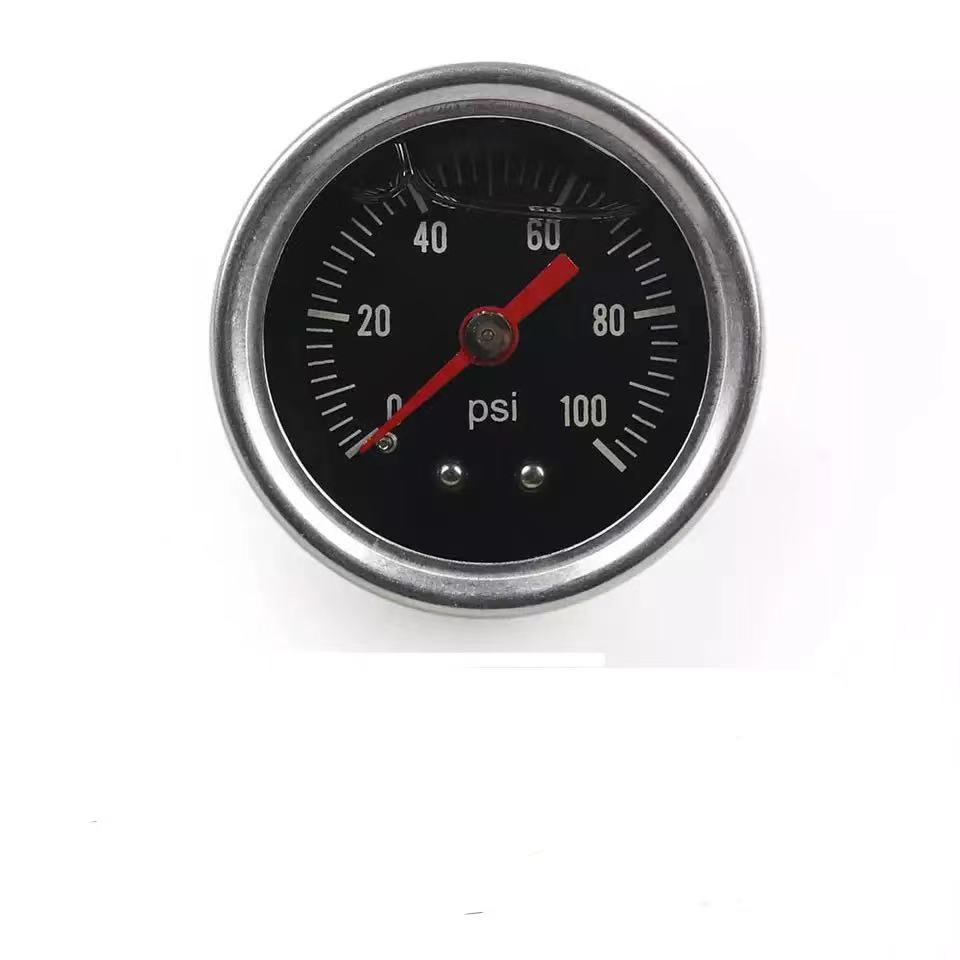 Cross-border hot-selling car modified Universal Seismic liquid pressure gauge axial 40mm pointer type 0-100PSI stainless steel
